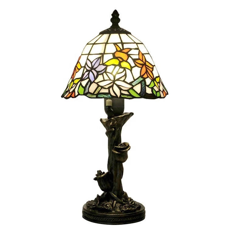 Dome Shape Nightstand Lighting 1-Light Stained Glass