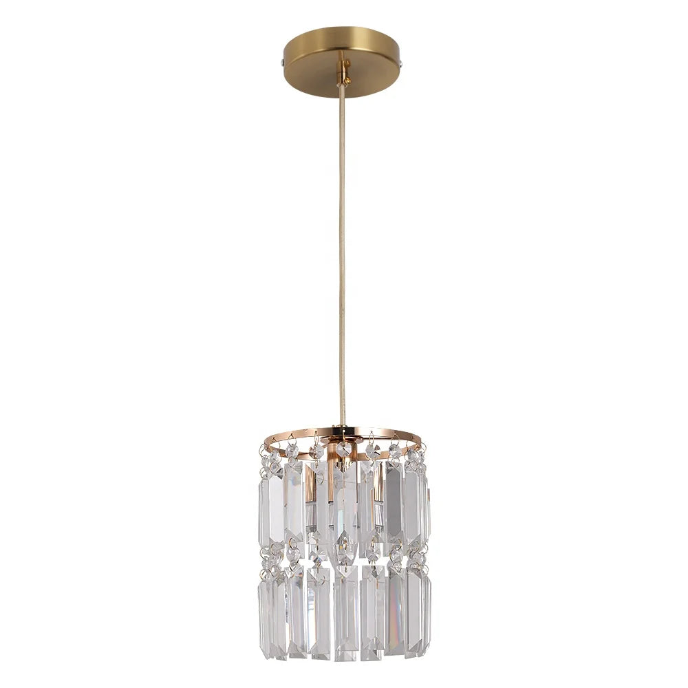 Modern Gold hanging White Clear Crystal LED Modern Single Pendant