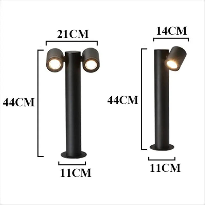 4PCS 9W 18W COB Waterproof LED Garden Lawn Lamp Modern Aluminum Pillar