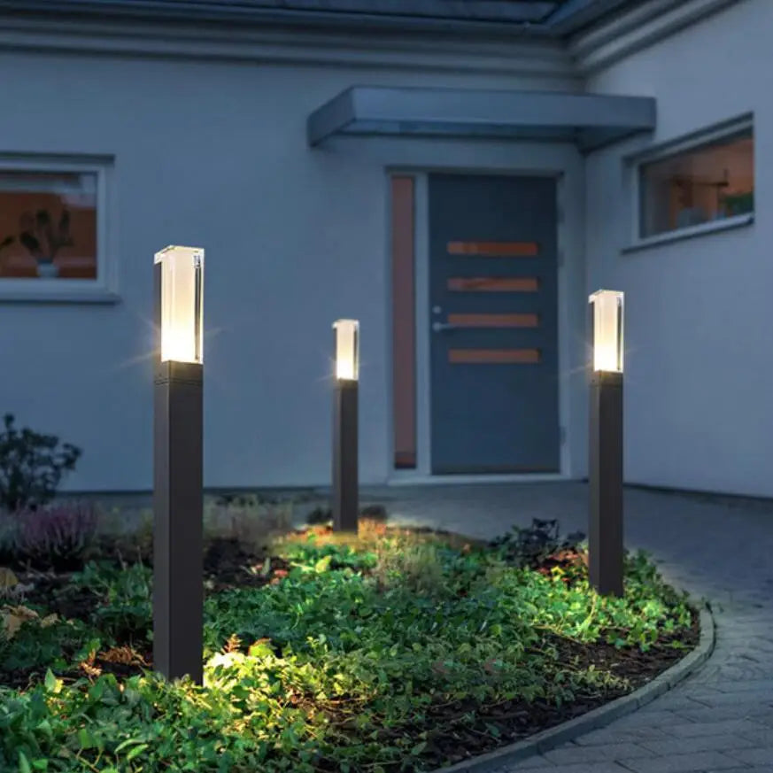 4PCS 12W LED Exterior Bollard Light H800mm 600mm Outdoor Garden COB