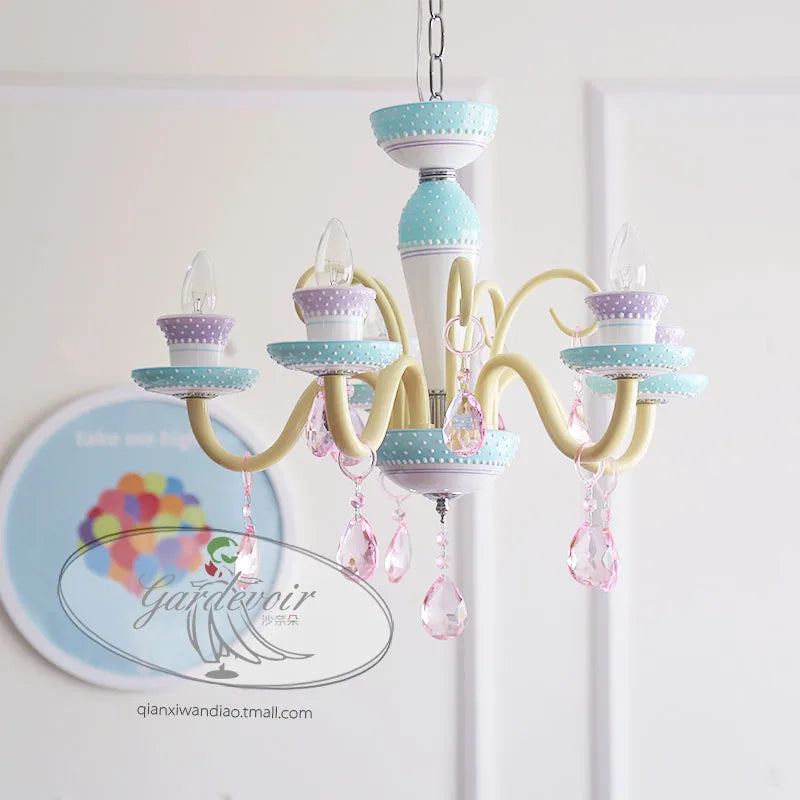 American candy crystal chandelier girl bedroom Princess Room