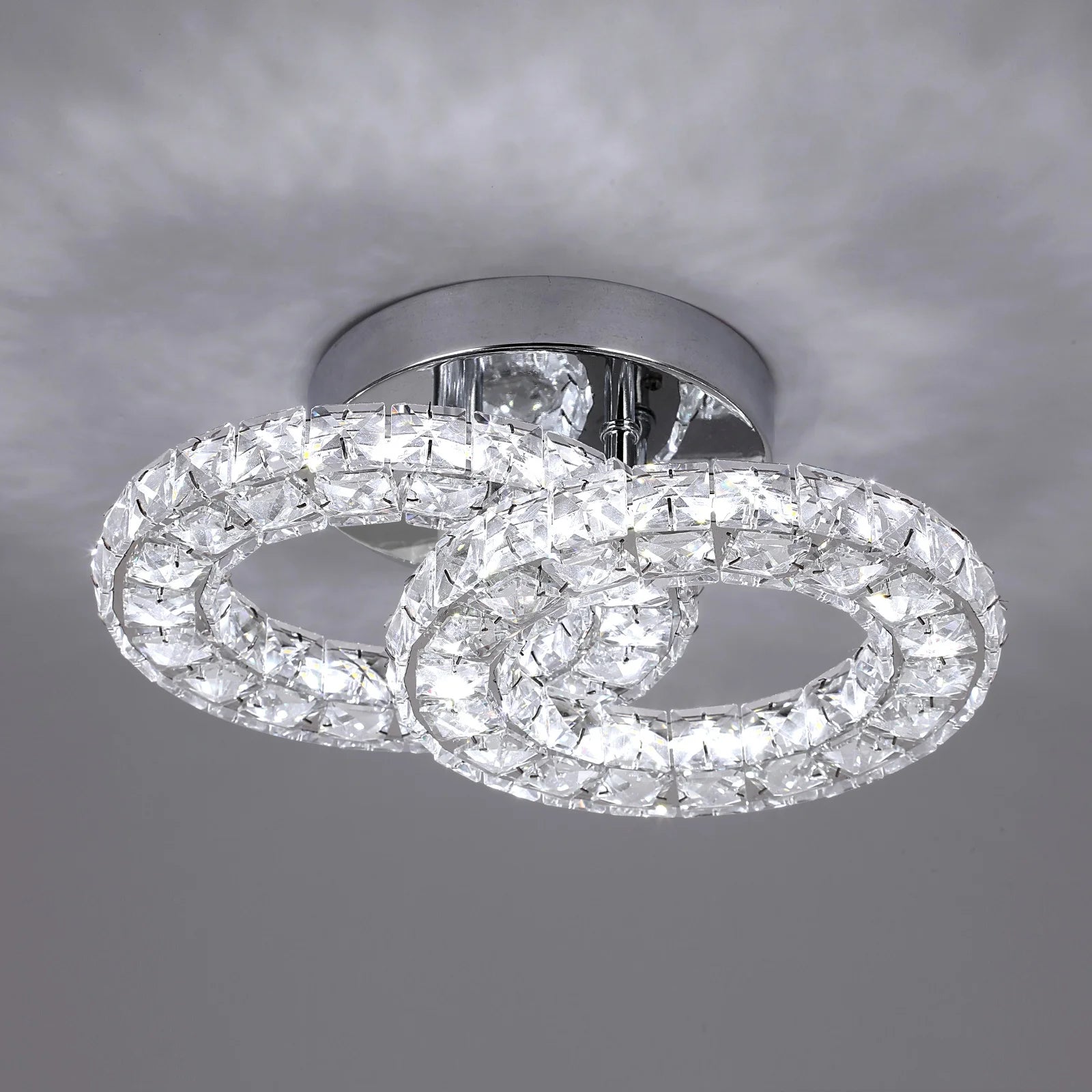 18W Modern Crystal 3 Color Led Ceiling Light