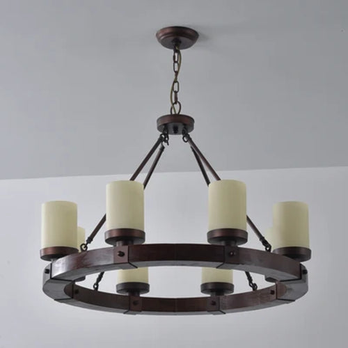 American style chandelier living room lamp solid wood nordic bedroom