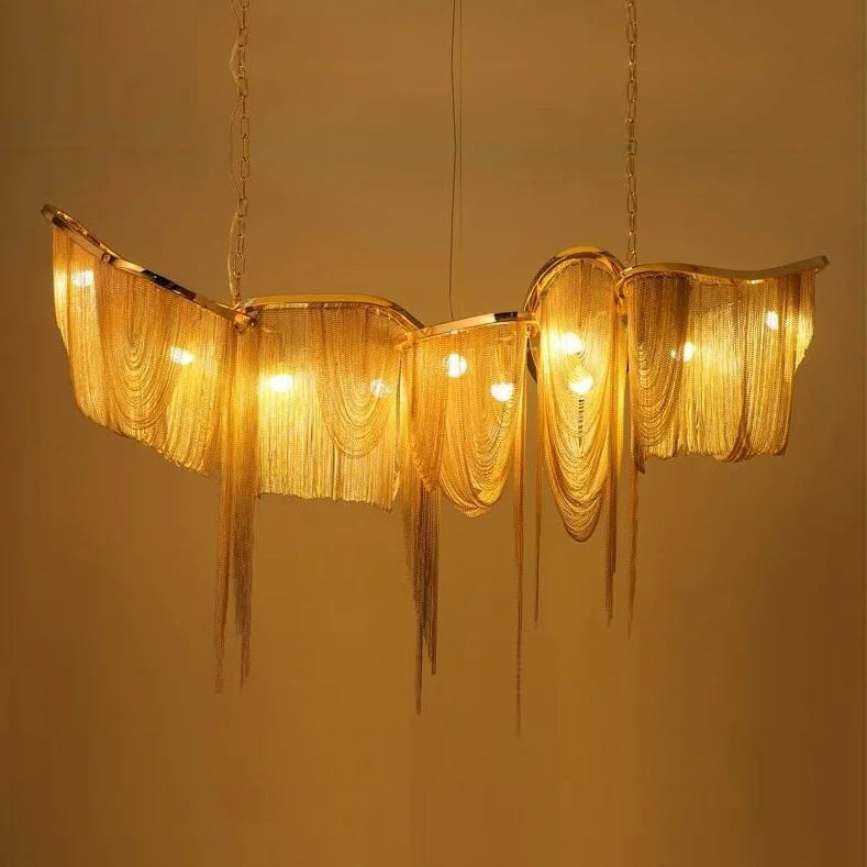 Modern aluminum chain ceiling chandelier pendant light industrial