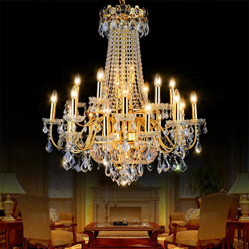 luxury banquet hall european white crystal chandelier modern candle
