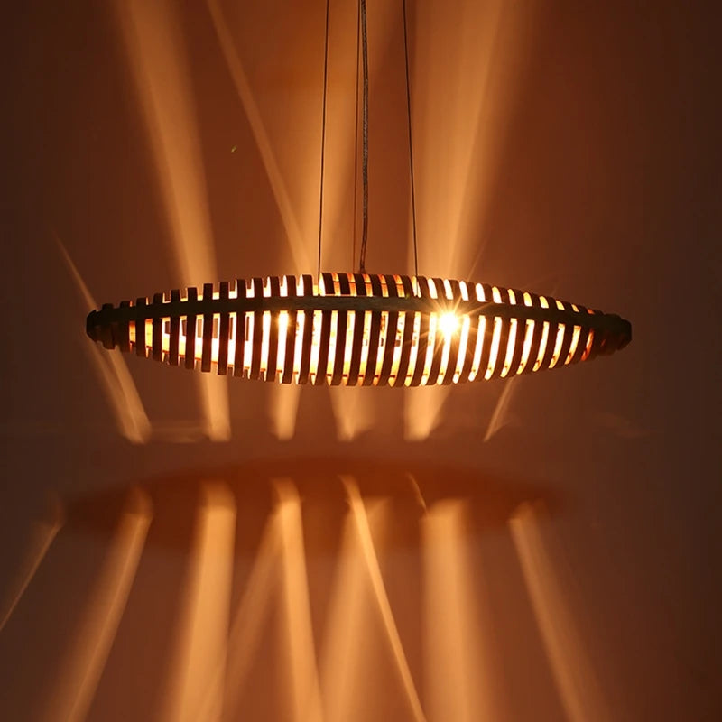 2024 New Creative Modeling Solid Wood Ceiling Chandelier For Living