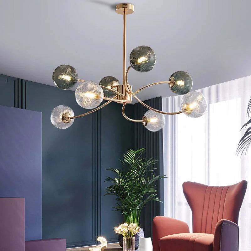 black pendant lamp chandelier spider oval ball bubble glass lamps