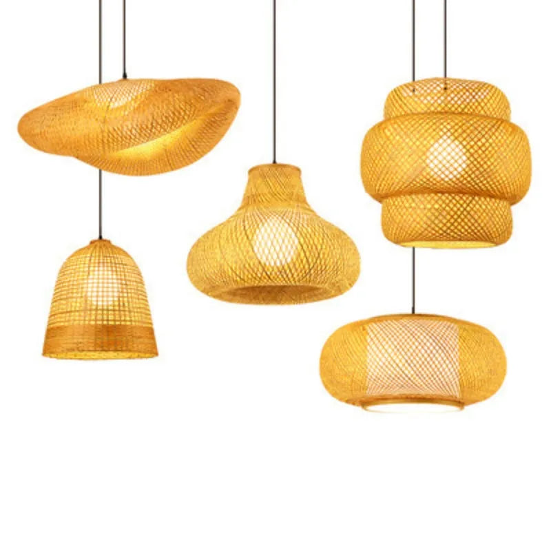Bamboo Chandelier Retro Homestay Restaurant Chinese Hotel Pendant Lamp