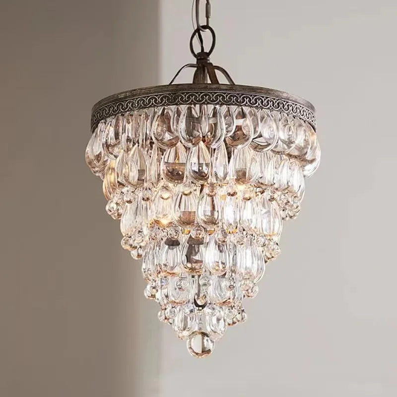 American Grape Crystal Chandelier Lighting Rustic Retro Round Living