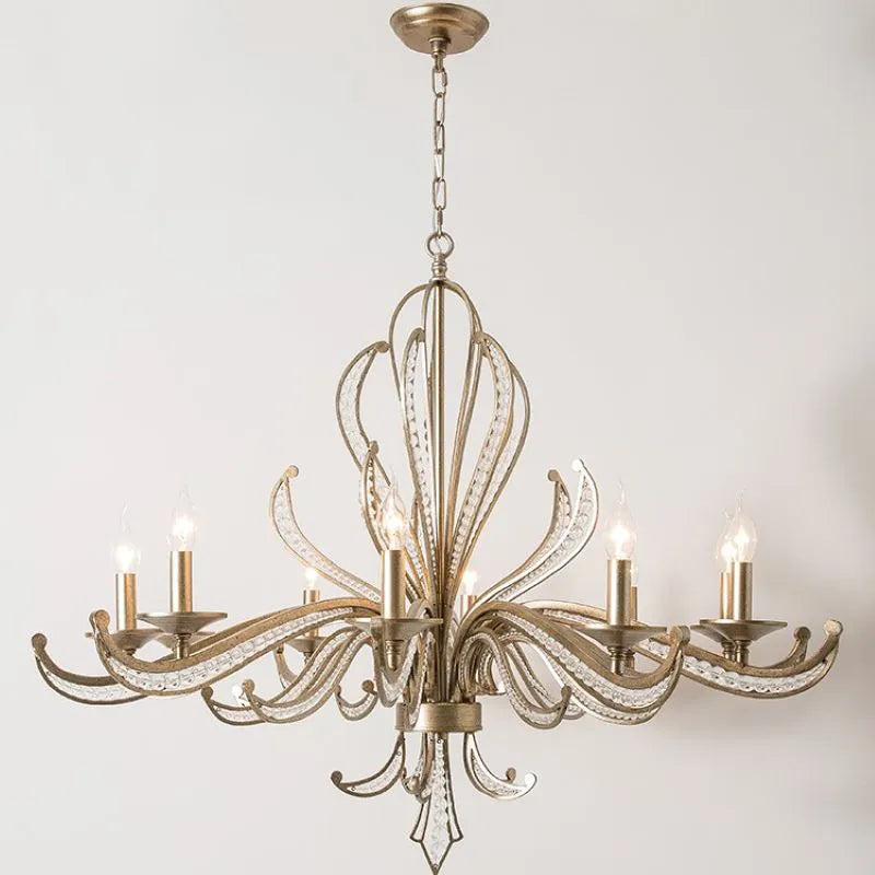 American Retro Crystal Chandeliers French Creative Candle