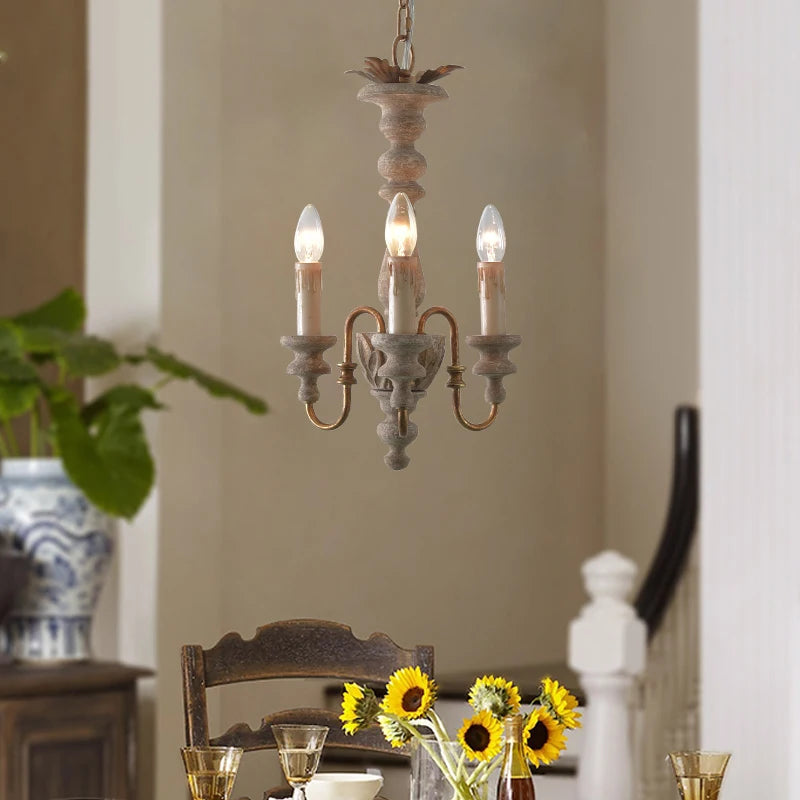 American Country Retro Candle Chandelier Living Room Dining Room Light