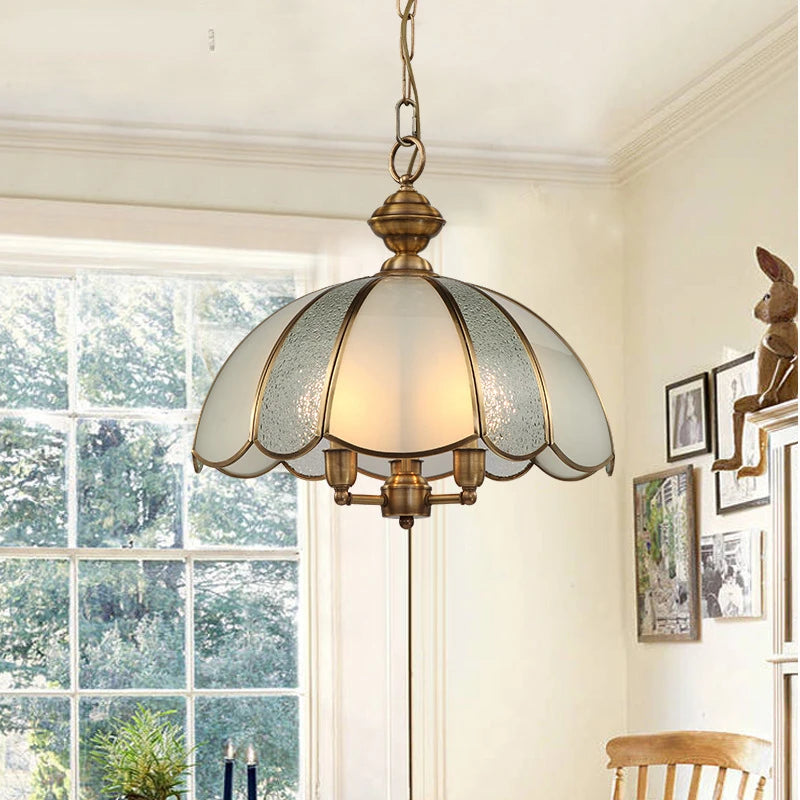 American Art Glass Pendant Light Home Dining Room Decor E14 All Copper