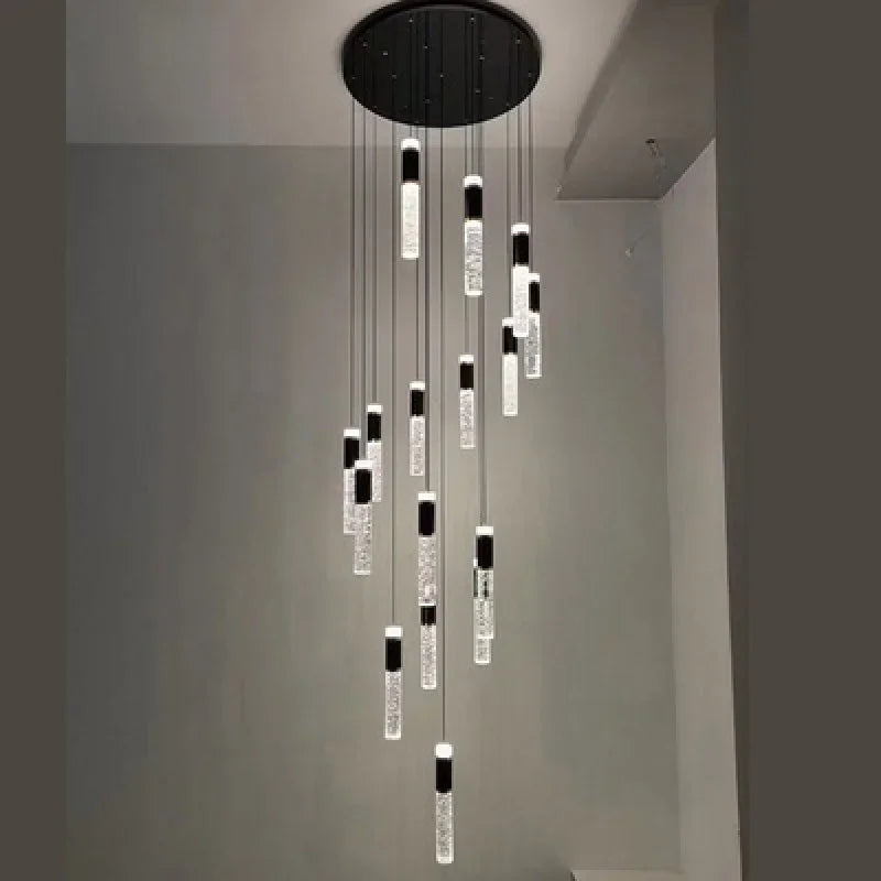Black Gold Light Luxury Duplex Building Crystal Loft Apartment Villa