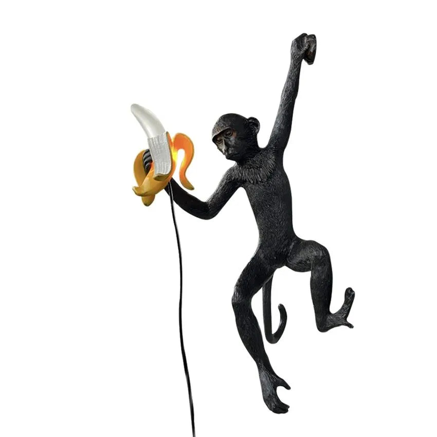 Banana monkey resin wall lamps Nordic aisle hallway bedroom design