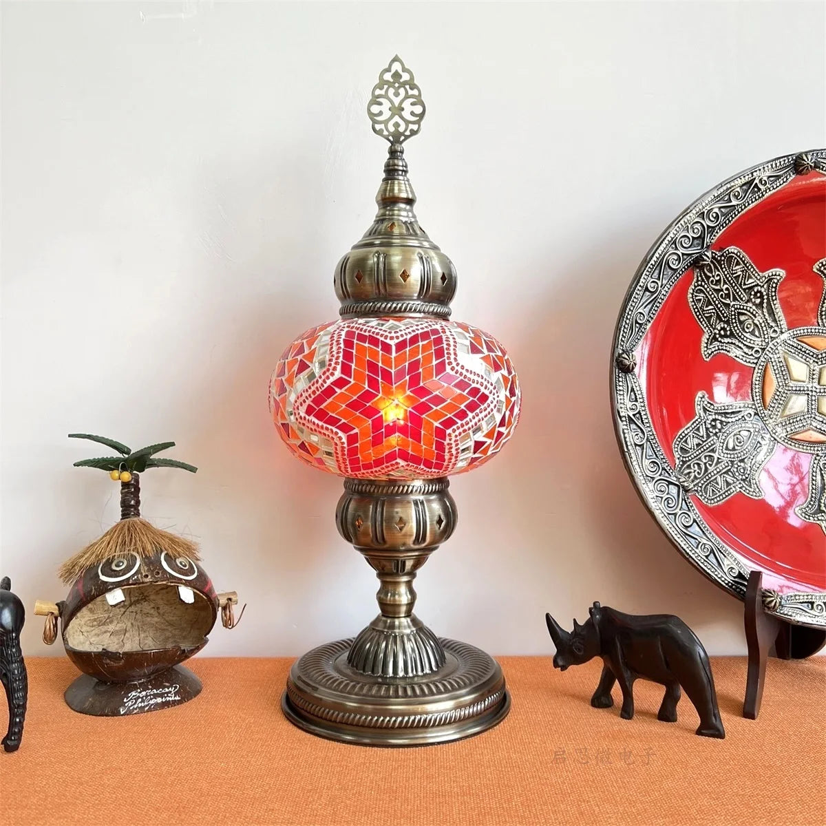 Big Size Turkish Mosaic Table Lamp vintage art deco Handcrafted