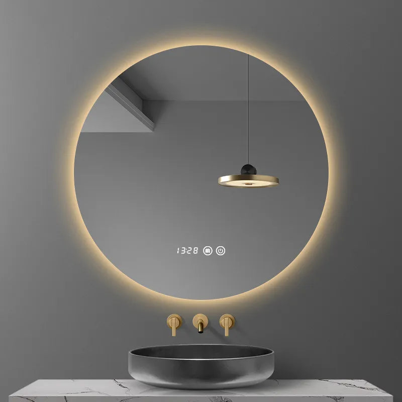 40/50/60CM Round Smart Hotel Bedroom Defogging Decorative Mirror LED