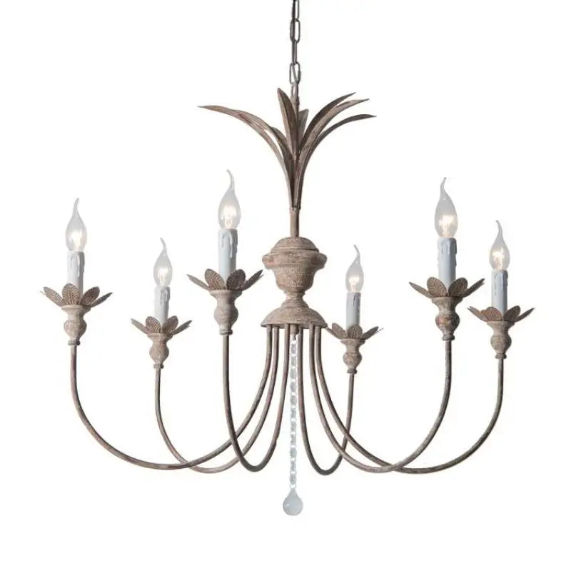 American Foyer Vintage Rustic Iron chandelier led candle holder for