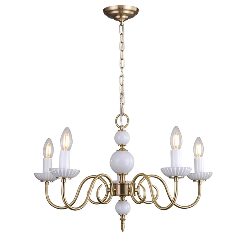 American vintage white tray candle lights chandeliers luxury copper