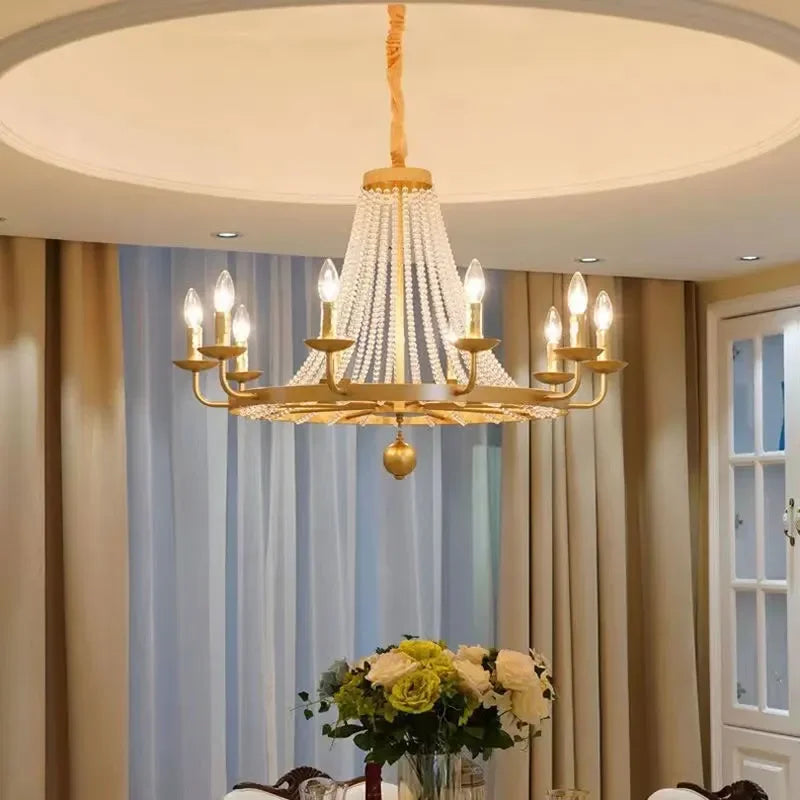 American Country Candle Crystal Chandelier Living Room Dining Room