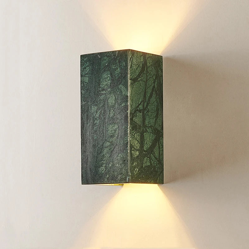 European Style Light Luxury Green Natural Marble Decorative Sconce