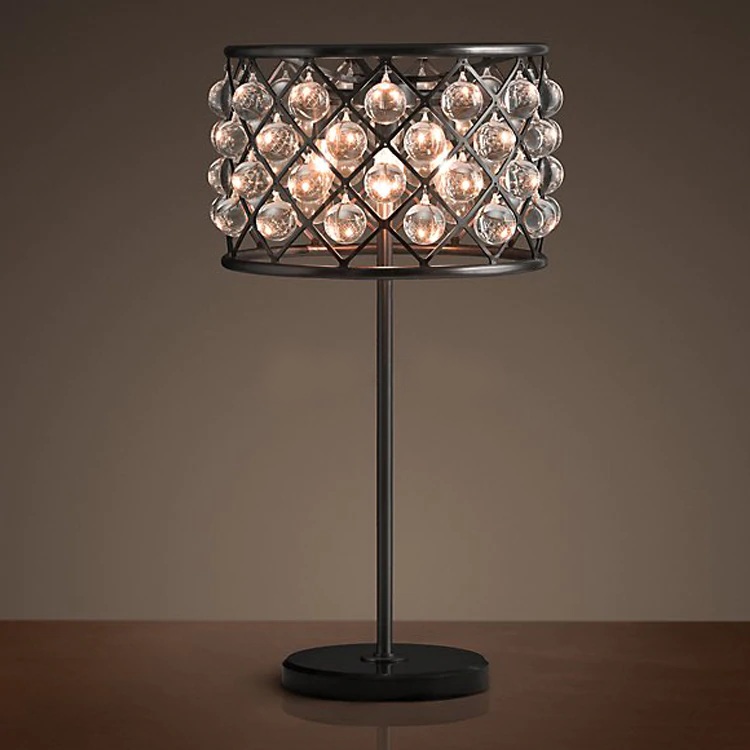 Modern Vintage Tear Drops Crystal Lighting Table Lamp Desk Lights for Home Hotel Bed Room Decor