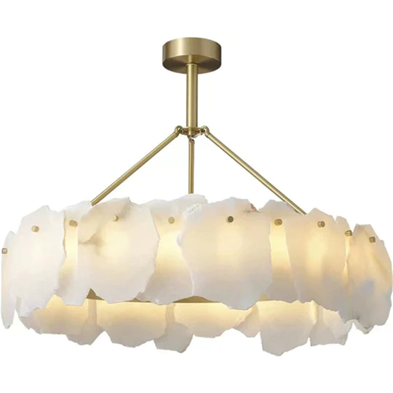 Marble Modern Snowflake Round Chandelier