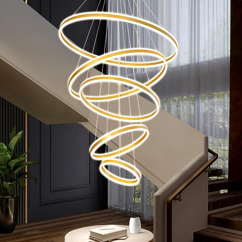 Large modern ring chandelier