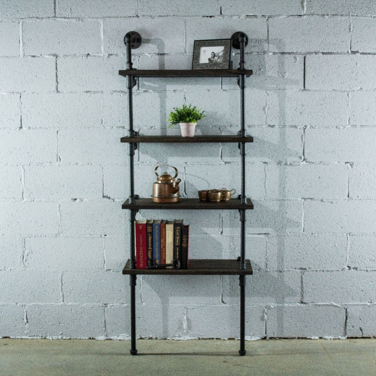 Four Shelf Wall Mounted Bookcase