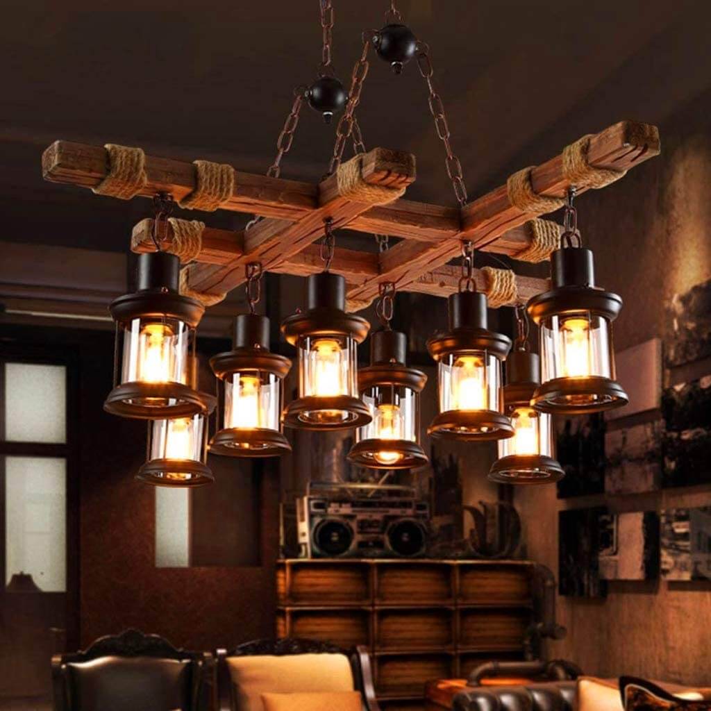 Retro Wood Chandelier