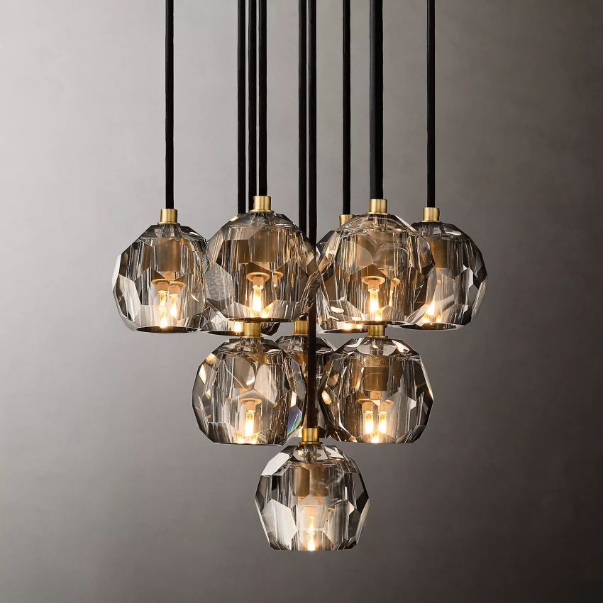 Balle Crystal Round Cluster Chandelier D 14"