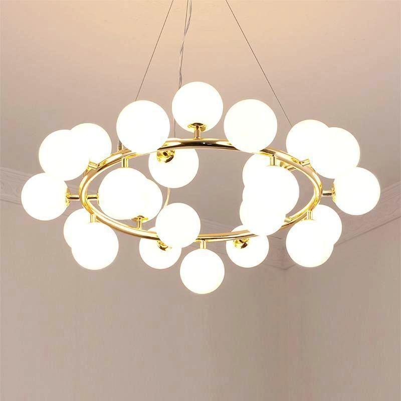 Black Gold Round Ball Chandelier