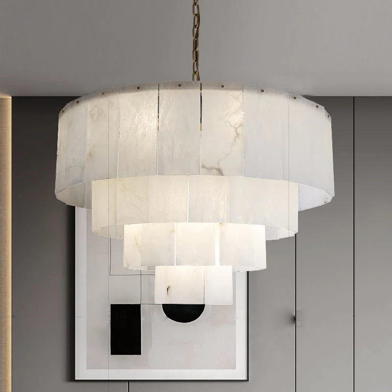 Marble Modern Multi-Layer Round Chandelier