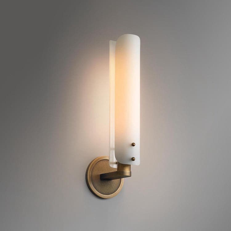 Alen Single white glass Wall Sconce, Modern Wall Lamp