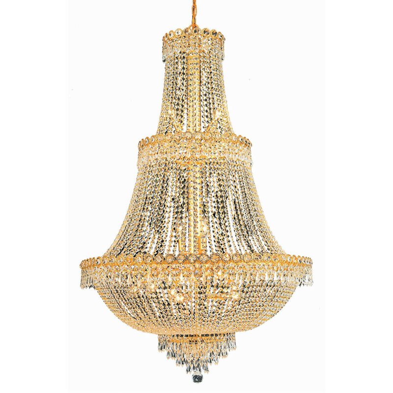 Palace Empire Large Gold Crystal Chandelier Light Modern Chrome Crystal Chandelier Light