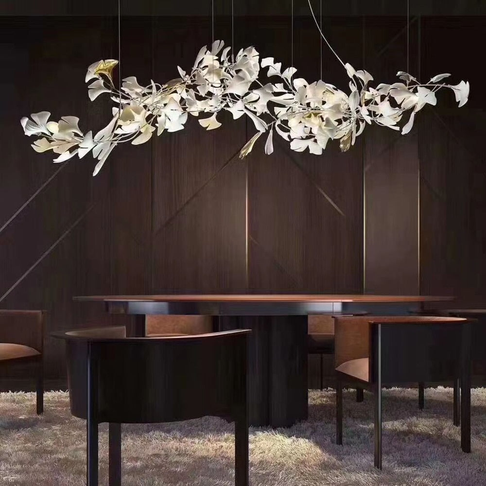 Art Designer Branch Copper Chandelier Flower Lamp Hanging Lights Hotel Lobby Chandeliers