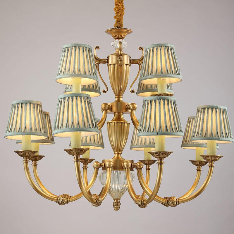 American Country Style Crystal Pendent With 12 Lights W34"