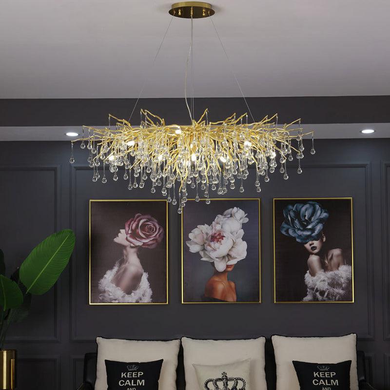 Eileen Modern Raindrop Branch Crystal Chandelier 47.5" L