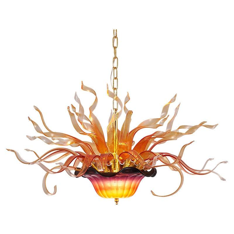 Modern Flying Bird Chandelier Handblown Glass Pendant Light for Bedroom Foyer Hallway Entryway