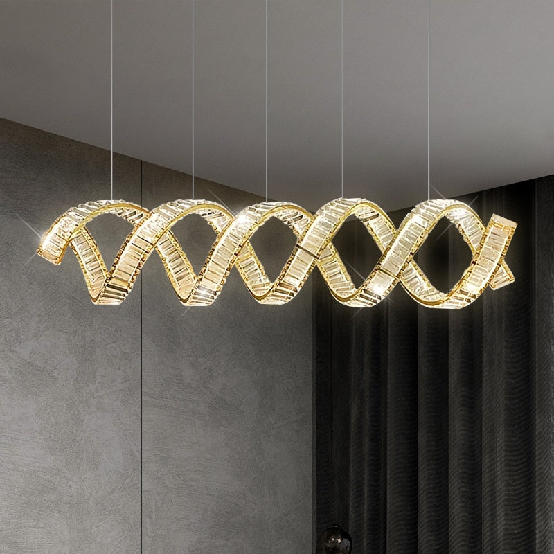 Luxury Led Wave Crystal Chandelier