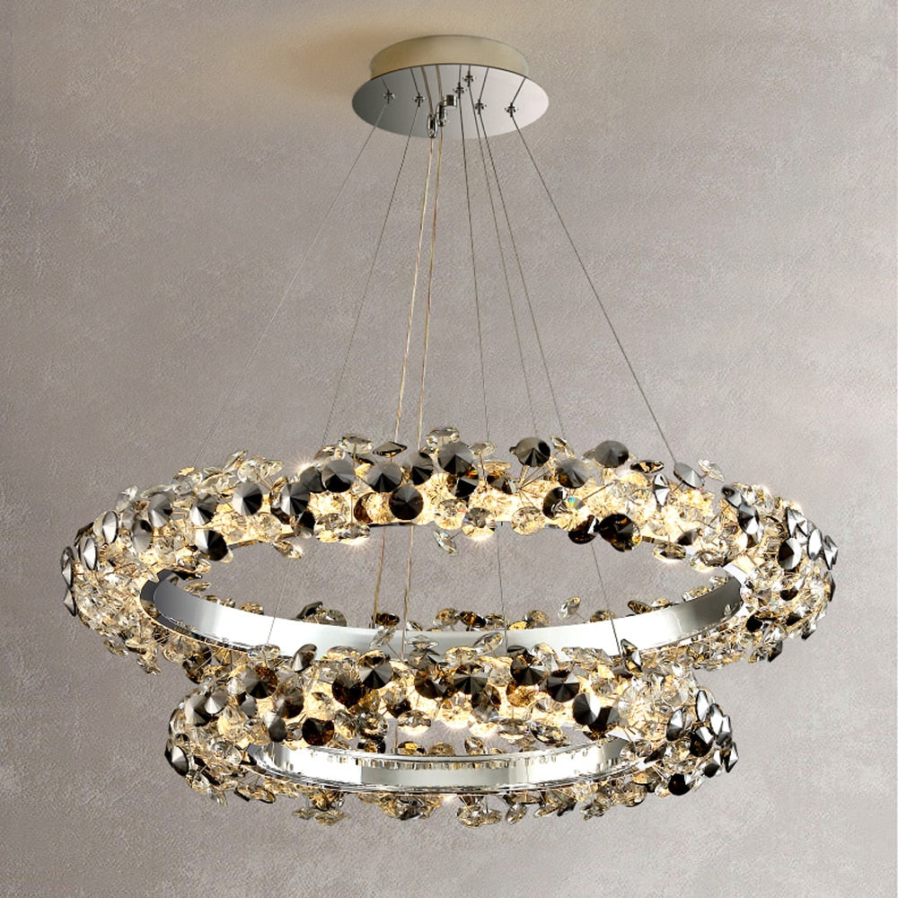 Luxury Design LED Chandelier Crystal Foyer Lights Modern Dining Hanglamp Bedroom Decoration