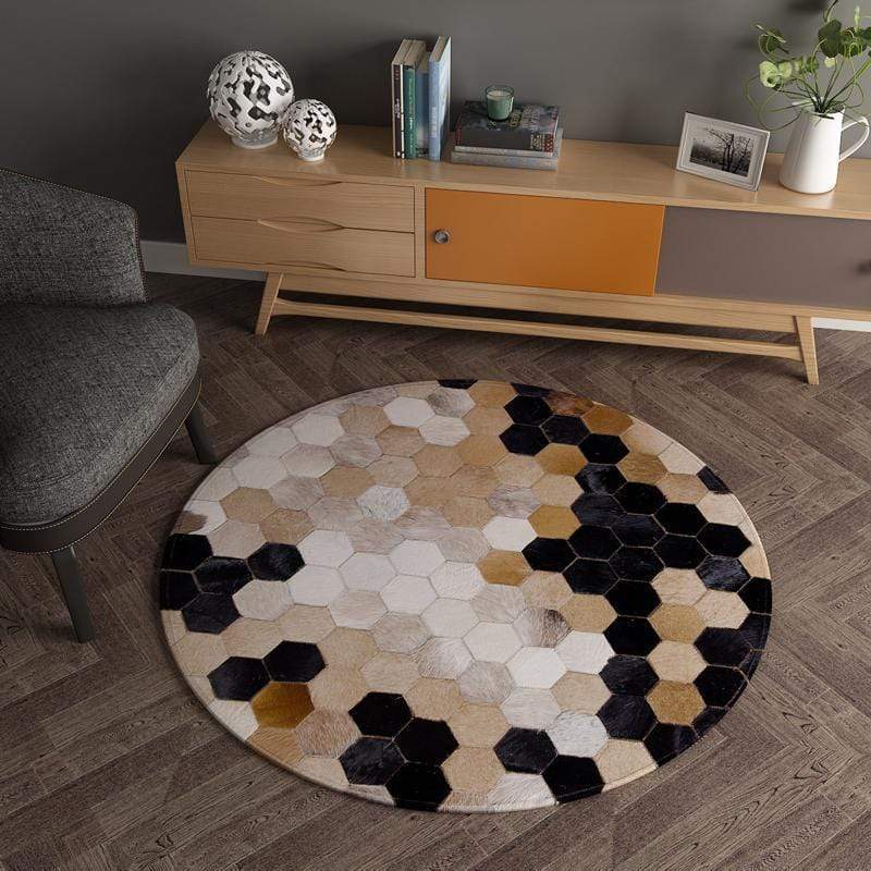 Dark Magic Euclid Cowhide Rug