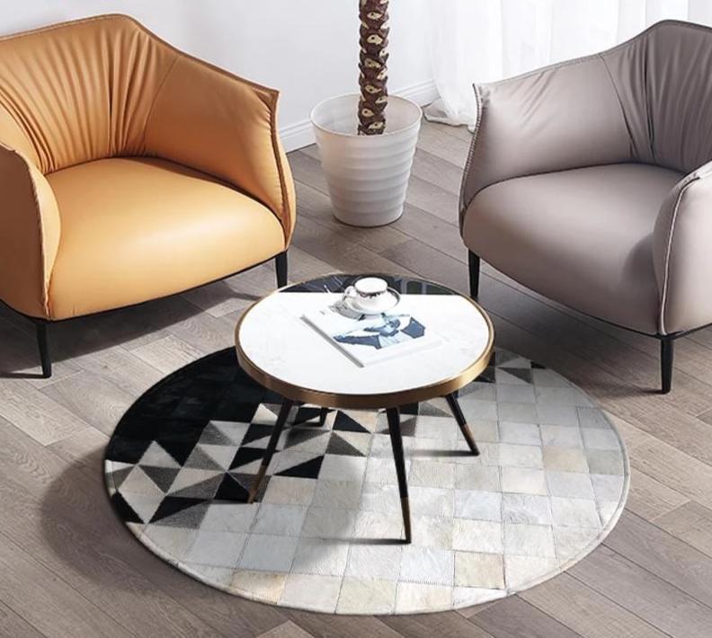 Contrasting Colors Cowhide Rug