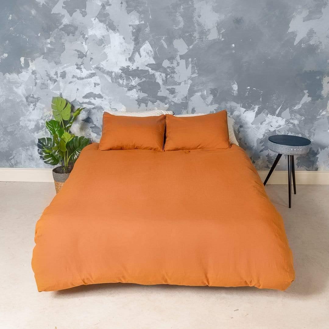 European Linen Duvet Cover Set (Mustard)