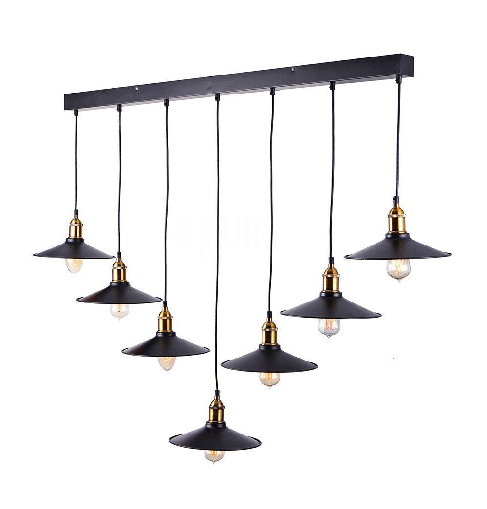 Factory - 7 Cord Cluster Industrial Pendant Chandelier