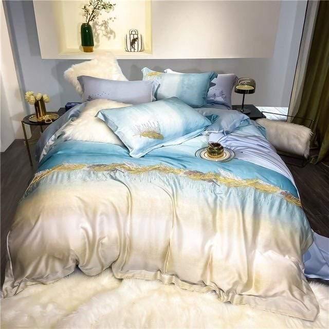 Ocean Gold Duvet Silk Cover Set