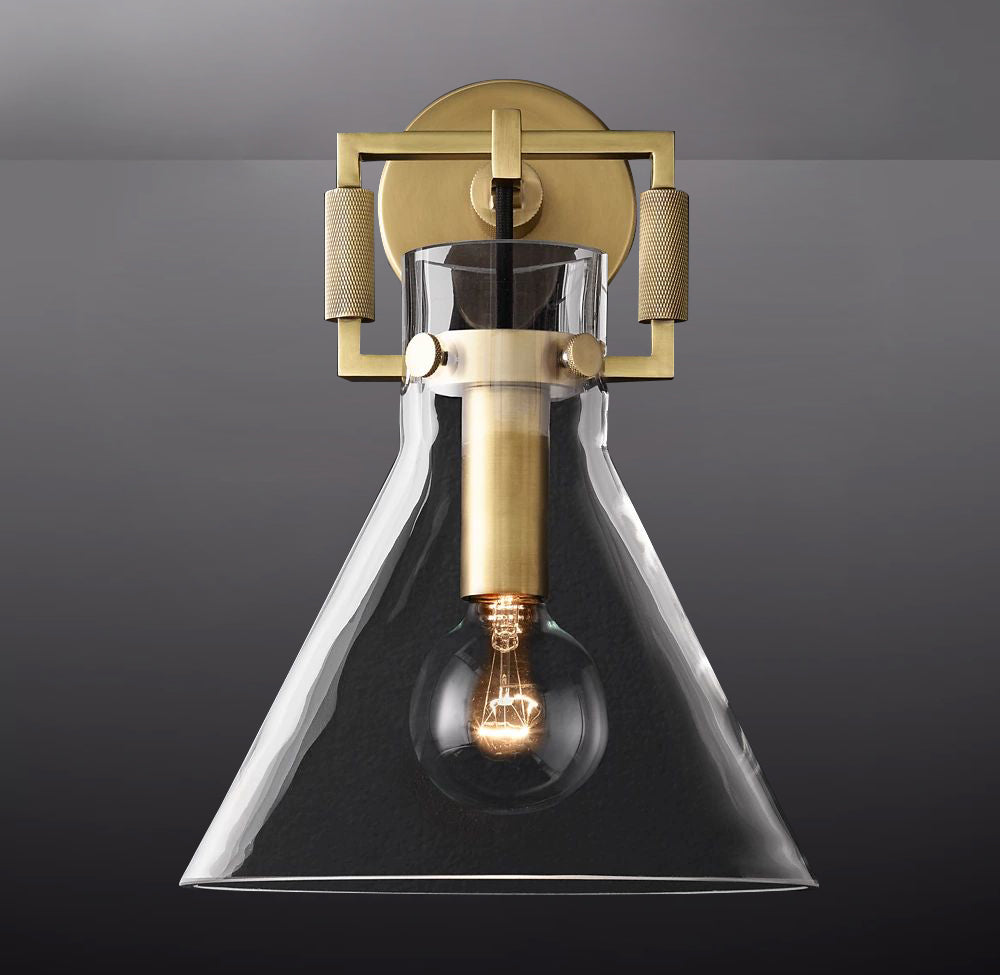 Machinist Glass Funnel Sconces