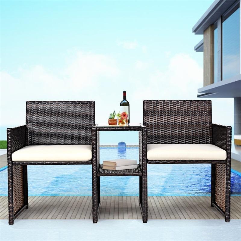 Adesina - Rattan Two Set Middle Table Sofa Set