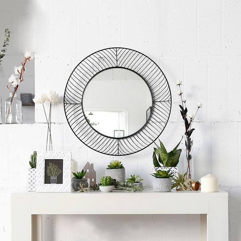 Nicolina - Round Iron Frame Mirror