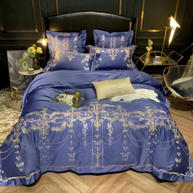 Dark Dlate Blue Egyptian Cotton Duvet Set