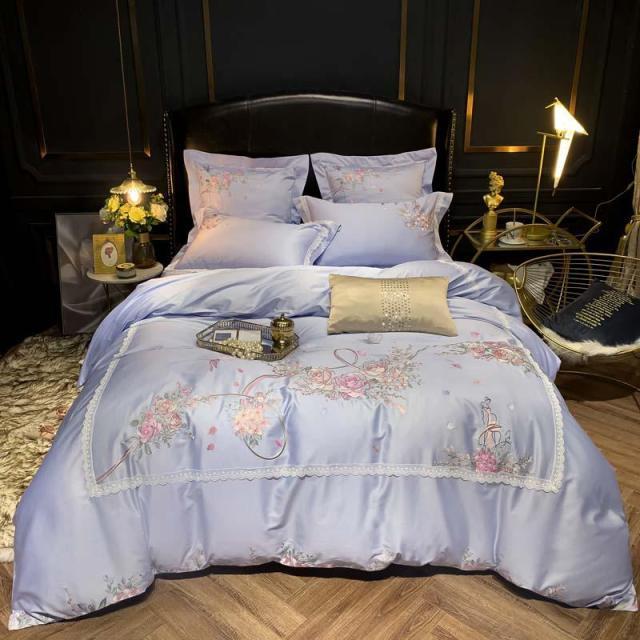 Light Mauve Floral Duvet Set